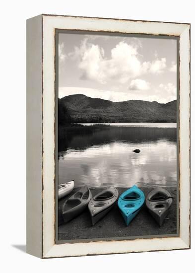Kayaks Teal 4-Suzanne Foschino-Framed Premier Image Canvas