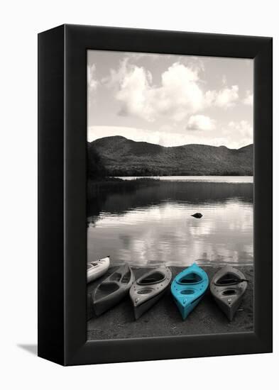 Kayaks Teal 4-Suzanne Foschino-Framed Premier Image Canvas