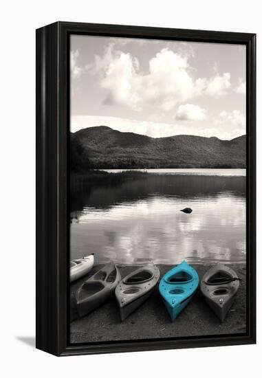 Kayaks Teal 4-Suzanne Foschino-Framed Premier Image Canvas