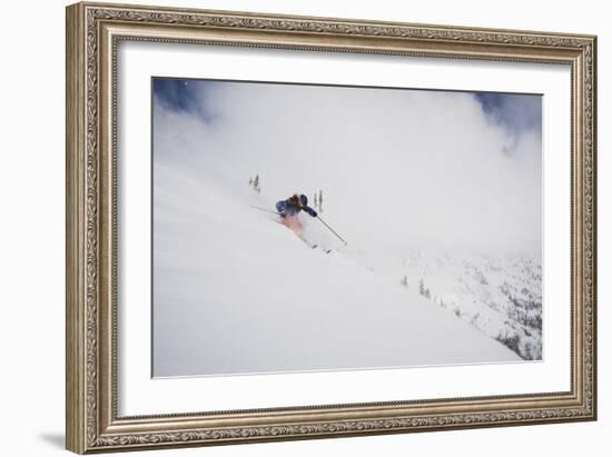 Kaylin Richardson Skiing Powder At Alta Ski Area-Louis Arevalo-Framed Photographic Print