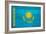 Kazakhstan Flag Design with Wood Patterning - Flags of the World Series-Philippe Hugonnard-Framed Art Print