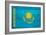 Kazakhstan Flag Design with Wood Patterning - Flags of the World Series-Philippe Hugonnard-Framed Art Print