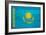 Kazakhstan Flag Design with Wood Patterning - Flags of the World Series-Philippe Hugonnard-Framed Art Print