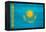 Kazakhstan Flag Design with Wood Patterning - Flags of the World Series-Philippe Hugonnard-Framed Stretched Canvas