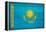 Kazakhstan Flag Design with Wood Patterning - Flags of the World Series-Philippe Hugonnard-Framed Stretched Canvas