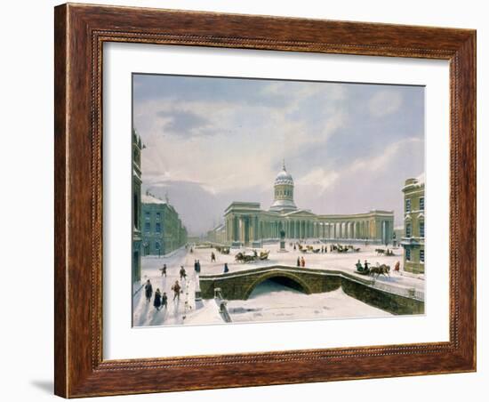 Kazan Cathedral, St. Petersburg, Printed by Lemercier, Paris, 1840s-Louis Jules Arnout-Framed Giclee Print