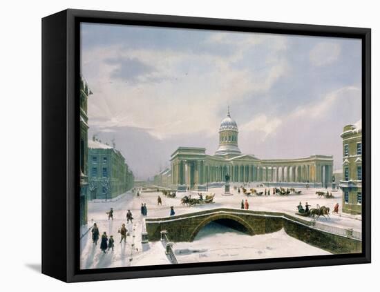 Kazan Cathedral, St. Petersburg, Printed by Lemercier, Paris, 1840s-Louis Jules Arnout-Framed Premier Image Canvas