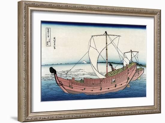 Kazusa Sea Route-Katsushika Hokusai-Framed Art Print