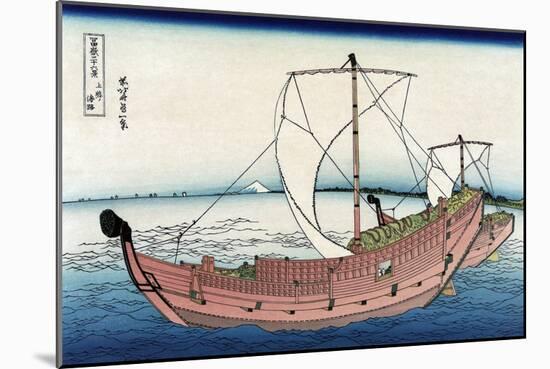 Kazusa Sea Route-Katsushika Hokusai-Mounted Art Print