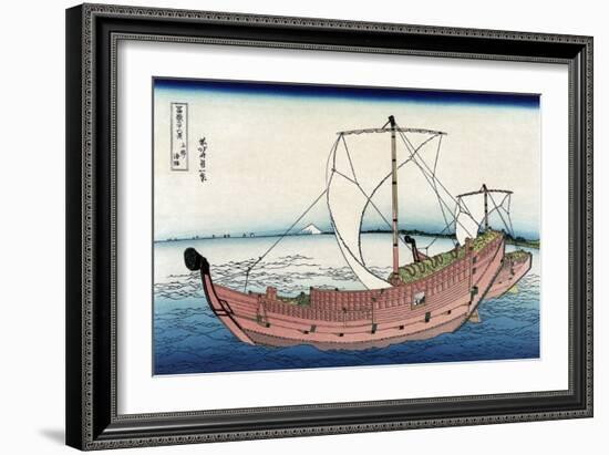 Kazusa Sea Route-Katsushika Hokusai-Framed Art Print