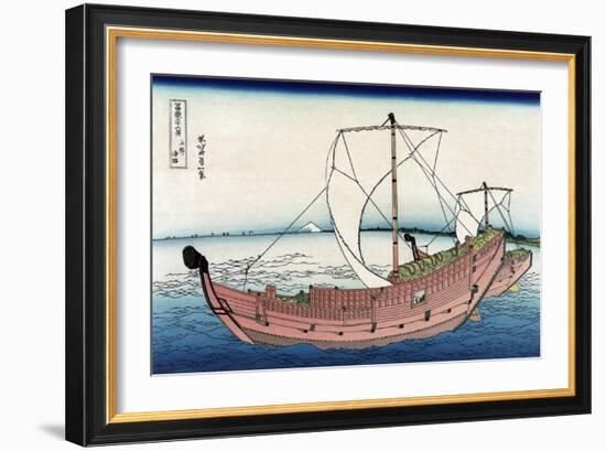 Kazusa Sea Route-Katsushika Hokusai-Framed Art Print