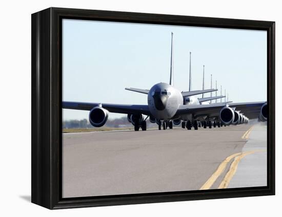 KC-135 Stratotankers in Elephant Walk Formation On the Runway-Stocktrek Images-Framed Premier Image Canvas