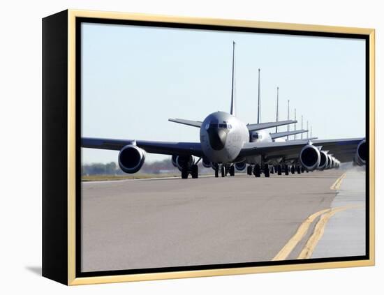 KC-135 Stratotankers in Elephant Walk Formation On the Runway-Stocktrek Images-Framed Premier Image Canvas