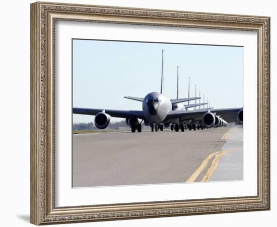 KC-135 Stratotankers in Elephant Walk Formation On the Runway-Stocktrek Images-Framed Photographic Print