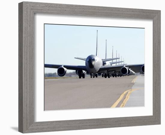 KC-135 Stratotankers in Elephant Walk Formation On the Runway-Stocktrek Images-Framed Photographic Print