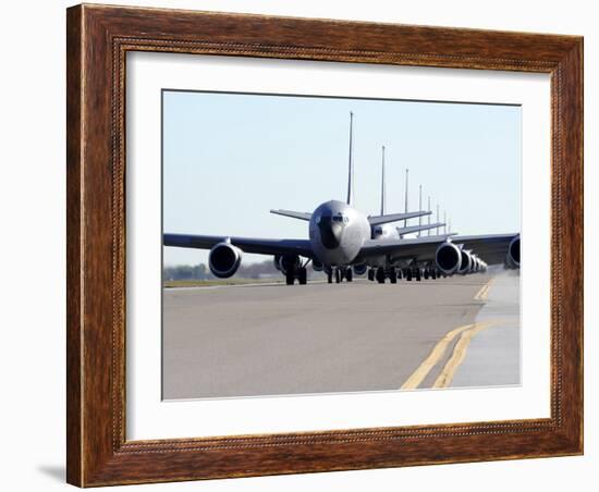 KC-135 Stratotankers in Elephant Walk Formation On the Runway-Stocktrek Images-Framed Photographic Print