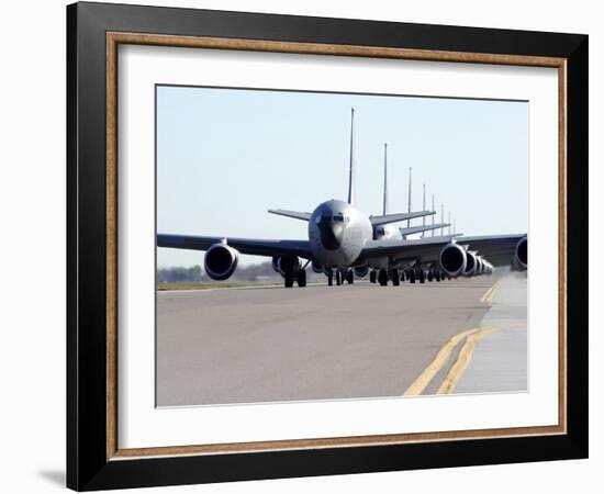 KC-135 Stratotankers in Elephant Walk Formation On the Runway-Stocktrek Images-Framed Photographic Print