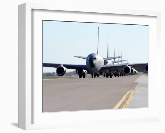 KC-135 Stratotankers in Elephant Walk Formation On the Runway-Stocktrek Images-Framed Photographic Print