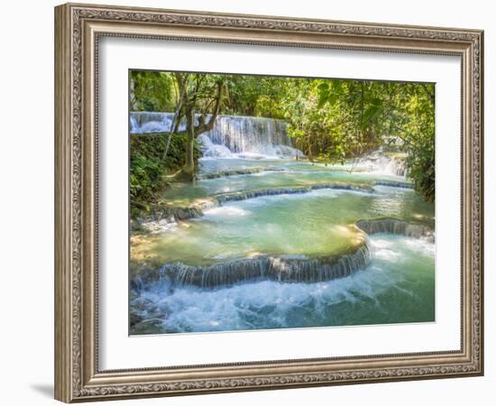 Keang Si waterfalls, near Luang Prabang, Laos, Indochina, Southeast Asia, Asia-Melissa Kuhnell-Framed Photographic Print