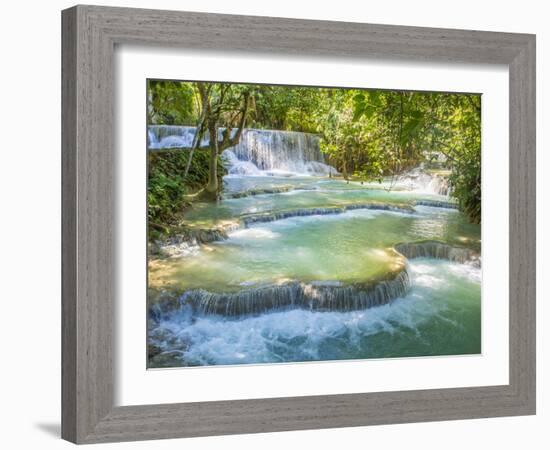 Keang Si waterfalls, near Luang Prabang, Laos, Indochina, Southeast Asia, Asia-Melissa Kuhnell-Framed Photographic Print