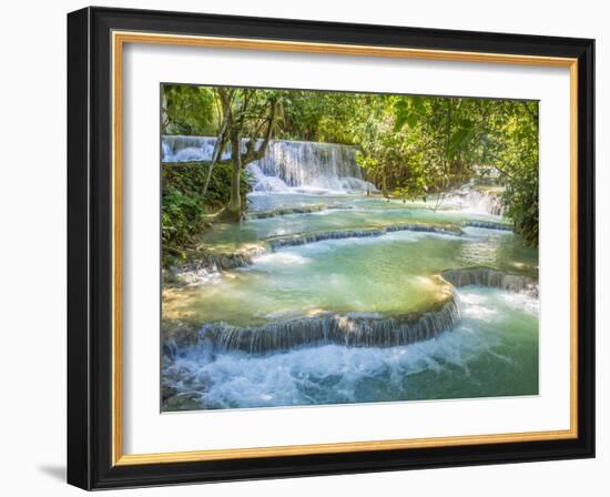 Keang Si waterfalls, near Luang Prabang, Laos, Indochina, Southeast Asia, Asia-Melissa Kuhnell-Framed Photographic Print