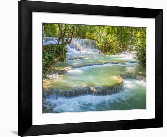 Keang Si waterfalls, near Luang Prabang, Laos, Indochina, Southeast Asia, Asia-Melissa Kuhnell-Framed Photographic Print