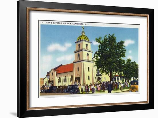 Keansburg, New Jersey - Exterior View of St. Ann's Catholic Church, c.1937-Lantern Press-Framed Art Print