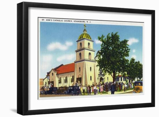 Keansburg, New Jersey - Exterior View of St. Ann's Catholic Church, c.1937-Lantern Press-Framed Art Print