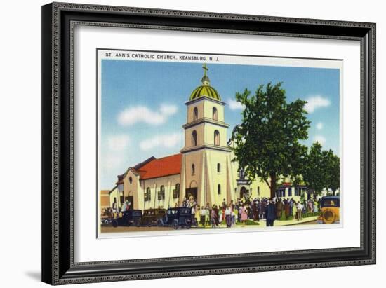 Keansburg, New Jersey - Exterior View of St. Ann's Catholic Church, c.1937-Lantern Press-Framed Art Print