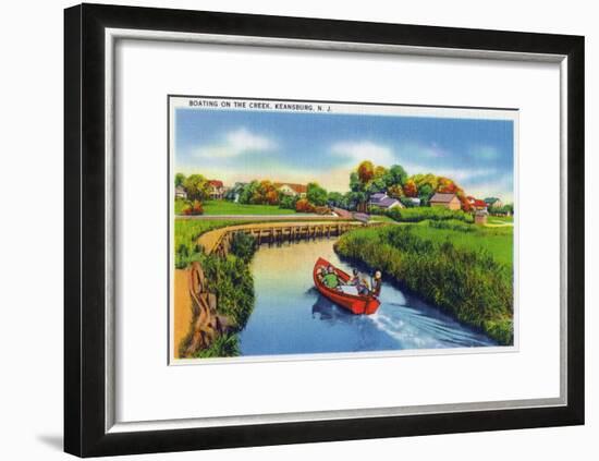 Keansburg, New Jersey - View of People Boating on the Creek, c.1937-Lantern Press-Framed Art Print