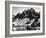 "Kearsarge Pinnacles," Partially Snow-Covered Rocky Formations Along the Edge of the River-Ansel Adams-Framed Premium Photographic Print