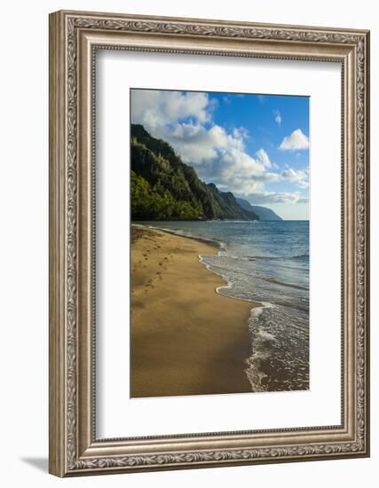 Kee Beach on the Napali Coast, Kauai, Hawaii, United States of America, Pacific-Michael Runkel-Framed Photographic Print