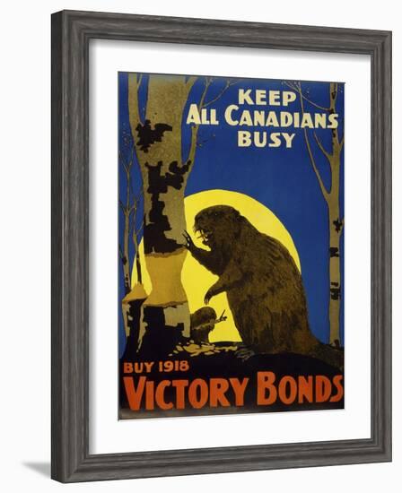 Keep All Canadians Busy, 1918 Victory Bonds-null-Framed Giclee Print