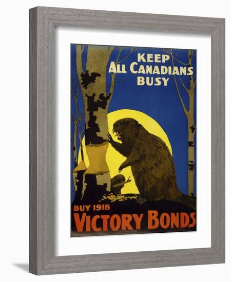 Keep All Canadians Busy, 1918 Victory Bonds-null-Framed Giclee Print