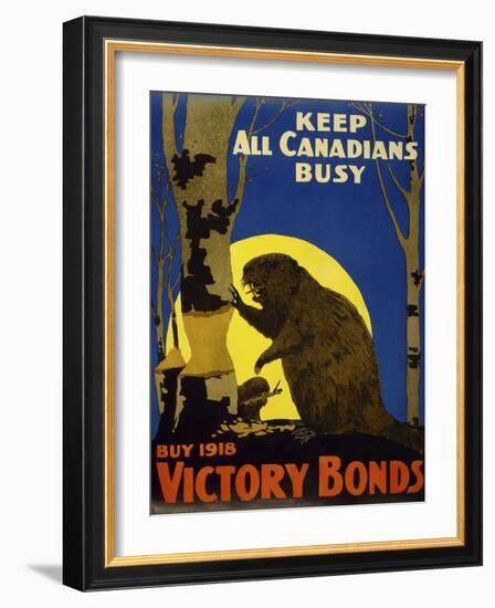 Keep All Canadians Busy, 1918 Victory Bonds-null-Framed Giclee Print