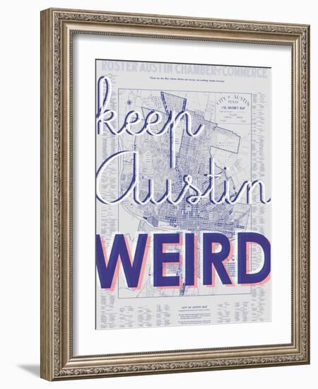 Keep Austin Weird - 1939, Austin Chamber of Commerce, Texas, United States Map-null-Framed Giclee Print