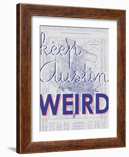 Keep Austin Weird - 1939, Austin Chamber of Commerce, Texas, United States Map-null-Framed Giclee Print