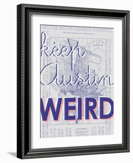 Keep Austin Weird - 1939, Austin Chamber of Commerce, Texas, United States Map-null-Framed Giclee Print