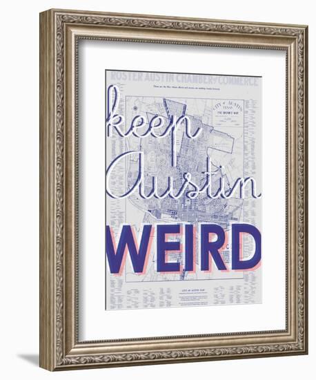 Keep Austin Weird - 1939, Austin Chamber of Commerce, Texas, United States Map-null-Framed Giclee Print