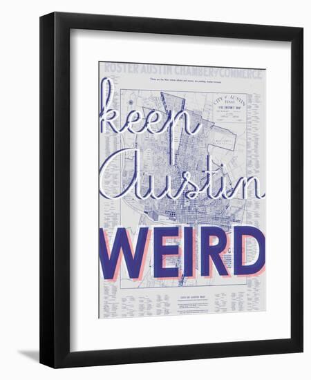 Keep Austin Weird - 1939, Austin Chamber of Commerce, Texas, United States Map-null-Framed Giclee Print