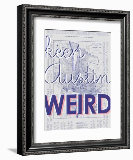 Keep Austin Weird - 1939, Austin Chamber of Commerce, Texas, United States Map-null-Framed Giclee Print