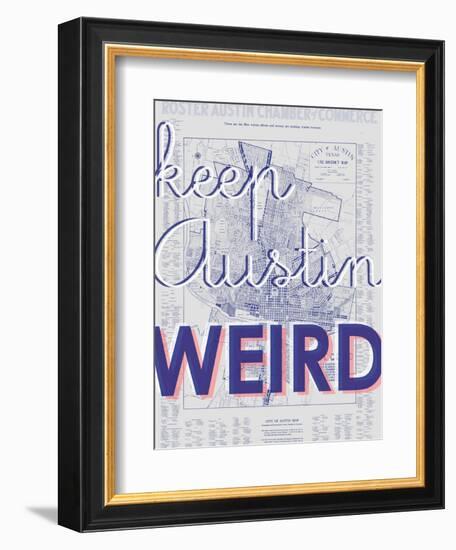 Keep Austin Weird - 1939, Austin Chamber of Commerce, Texas, United States Map-null-Framed Giclee Print