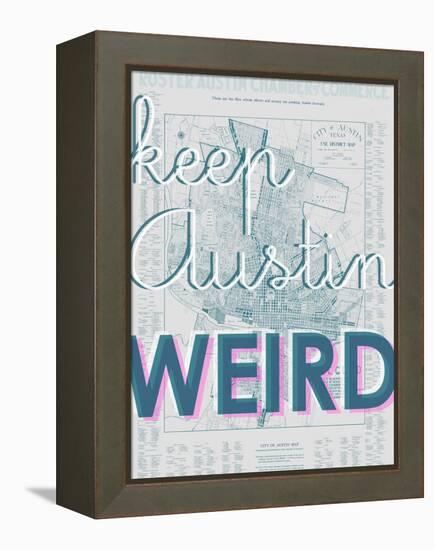 Keep Austin Weird - 1939, Austin Chamber of Commerce, Texas, United States Map-null-Framed Premier Image Canvas