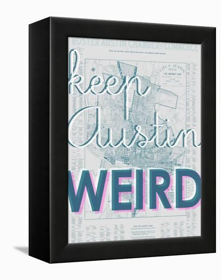 Keep Austin Weird - 1939, Austin Chamber of Commerce, Texas, United States Map-null-Framed Premier Image Canvas