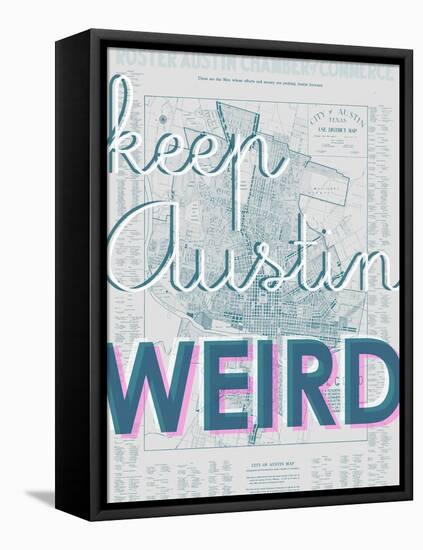 Keep Austin Weird - 1939, Austin Chamber of Commerce, Texas, United States Map-null-Framed Premier Image Canvas