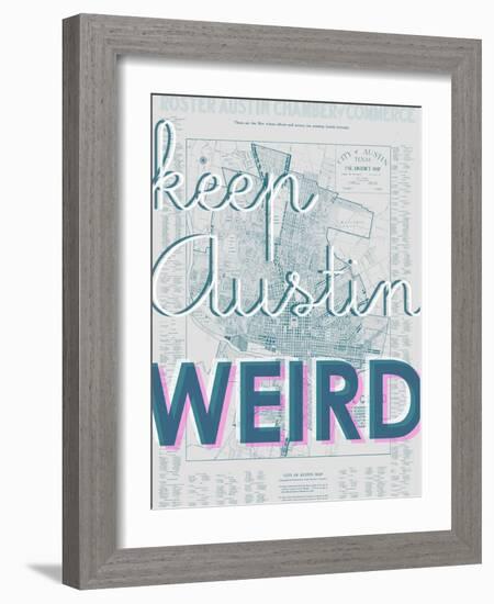 Keep Austin Weird - 1939, Austin Chamber of Commerce, Texas, United States Map-null-Framed Giclee Print