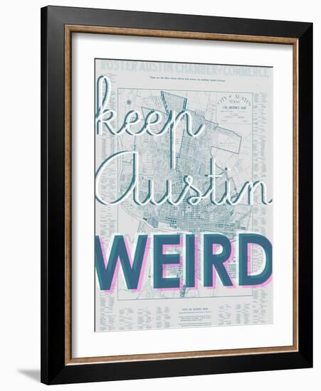 Keep Austin Weird - 1939, Austin Chamber of Commerce, Texas, United States Map-null-Framed Giclee Print