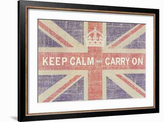 Keep Calm and Carry On (Union Jack)-Ben James-Framed Art Print