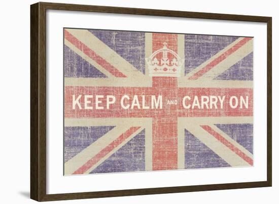 Keep Calm and Carry On (Union Jack)-Ben James-Framed Art Print