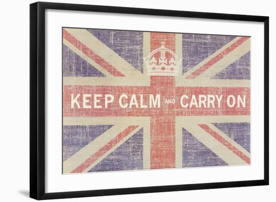 Keep Calm and Carry On (Union Jack)-Ben James-Framed Art Print